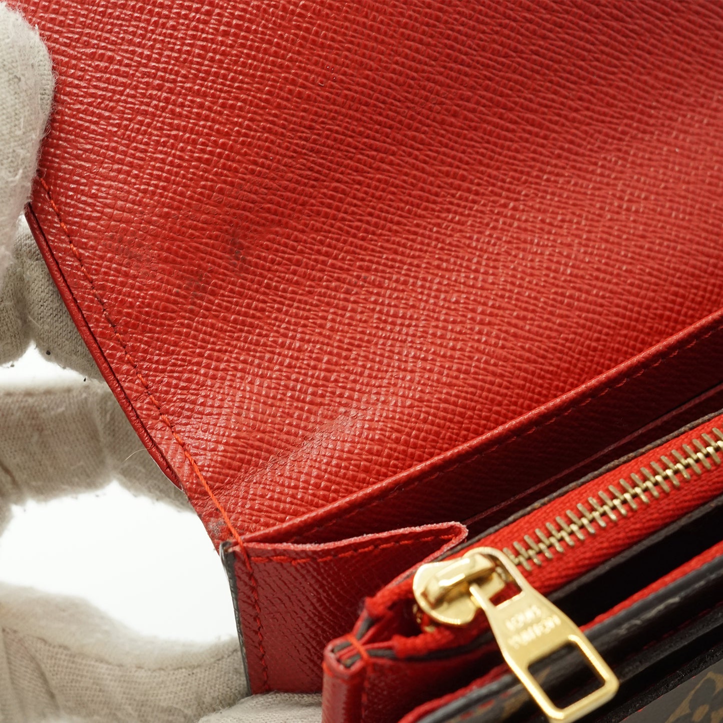 Monogram Portefeuille Sarah Retiro Cherry Red Long Wallet