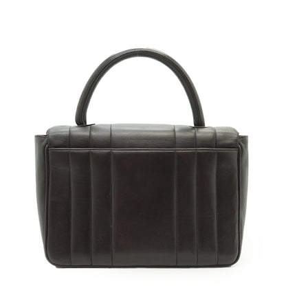 Vertical Quilted Lambskin Mademoiselle Top Handle Bag