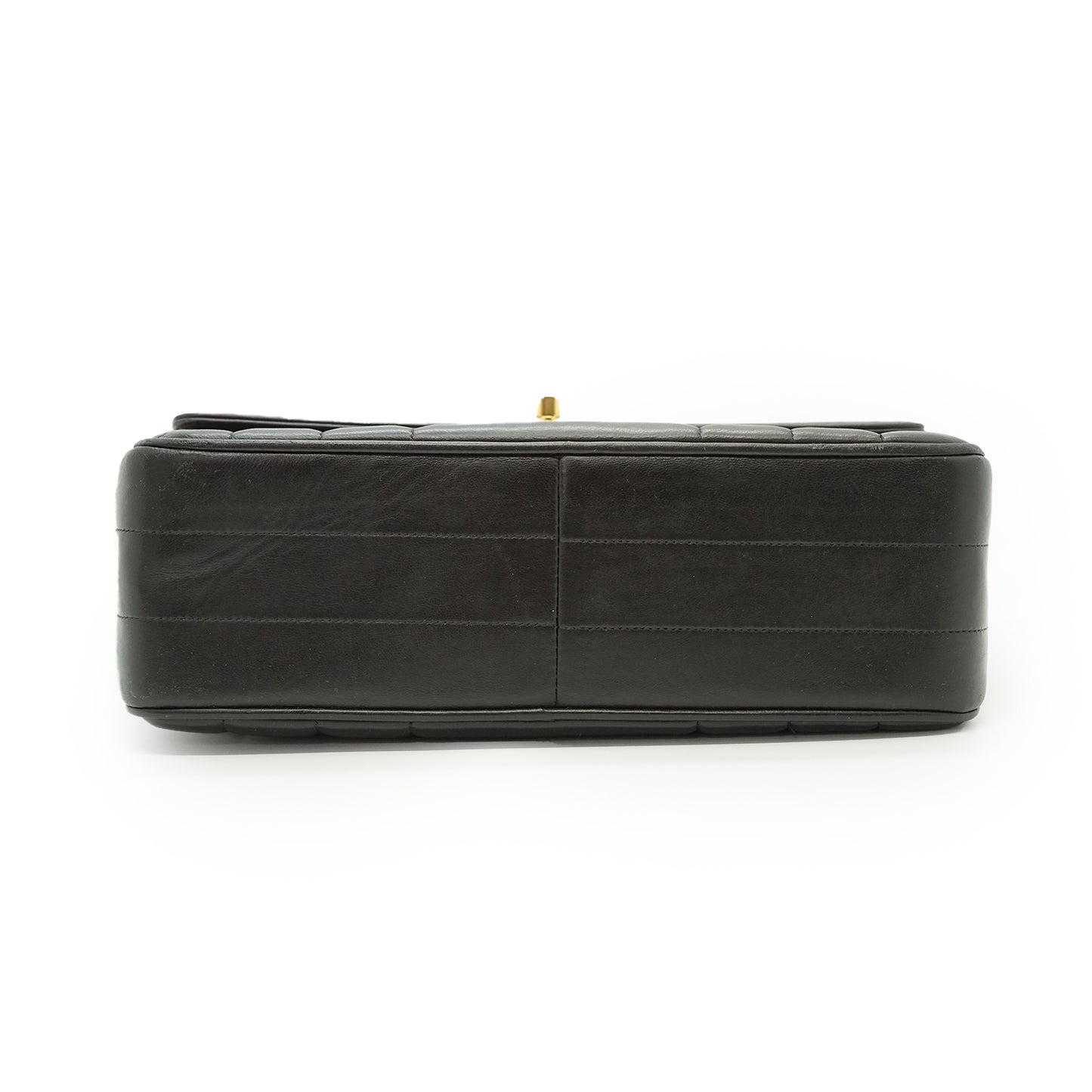 Vertical Quilted Lambskin Mademoiselle Top Handle Bag