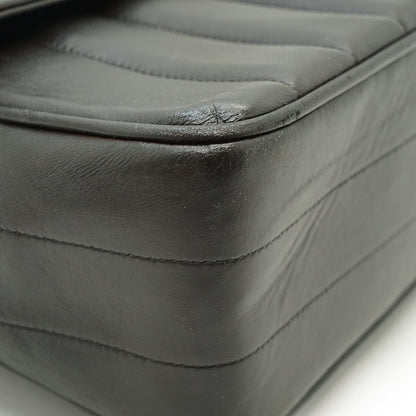 Vertical Quilted Lambskin Mademoiselle Top Handle Bag