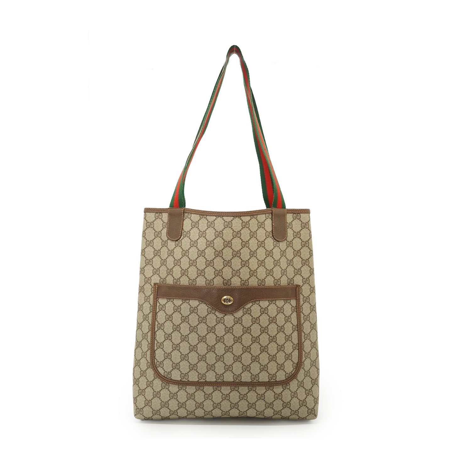 Vintage GG Supreme Coated Canvas Sherry Line Front Pocket Tote