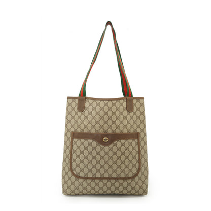 Vintage GG Supreme Coated Canvas Sherry Line Front Pocket Tote