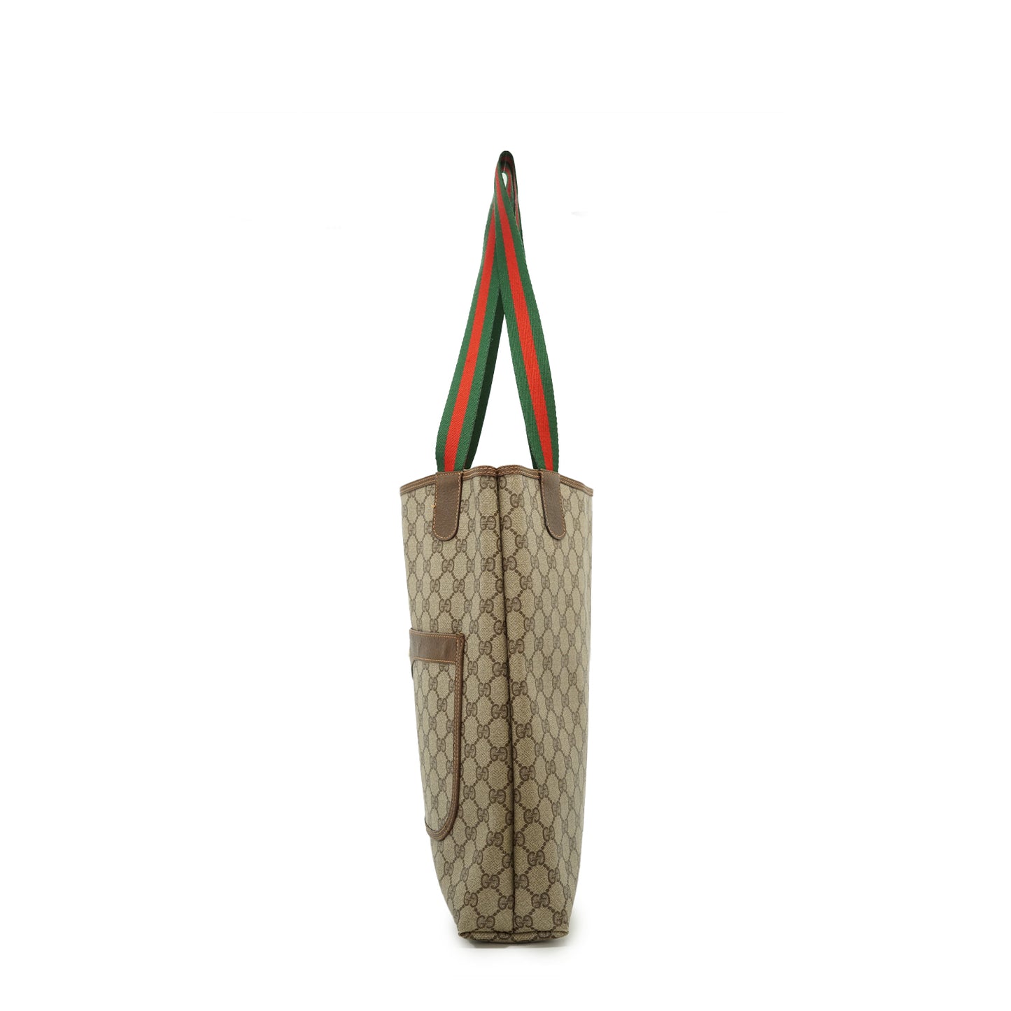 Vintage GG Supreme Coated Canvas Sherry Line Front Pocket Tote