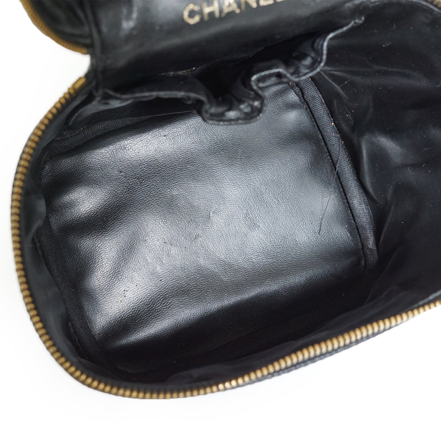 Caviar Skin Vertical Vanity Bag
