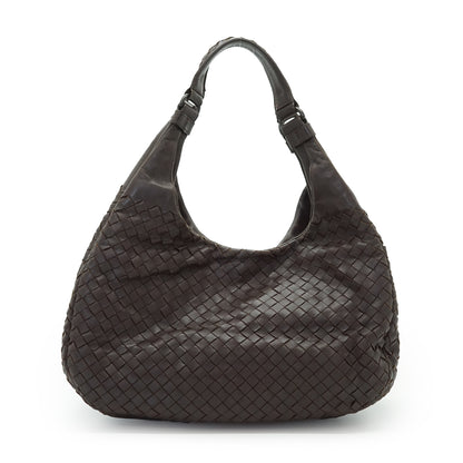 Intrecciato Woven Nappa Campana Medium Ebano Aged Metal