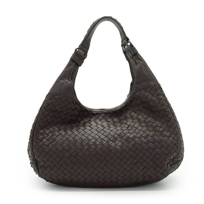 Intrecciato Woven Nappa Campana Medium Ebano Aged Metal