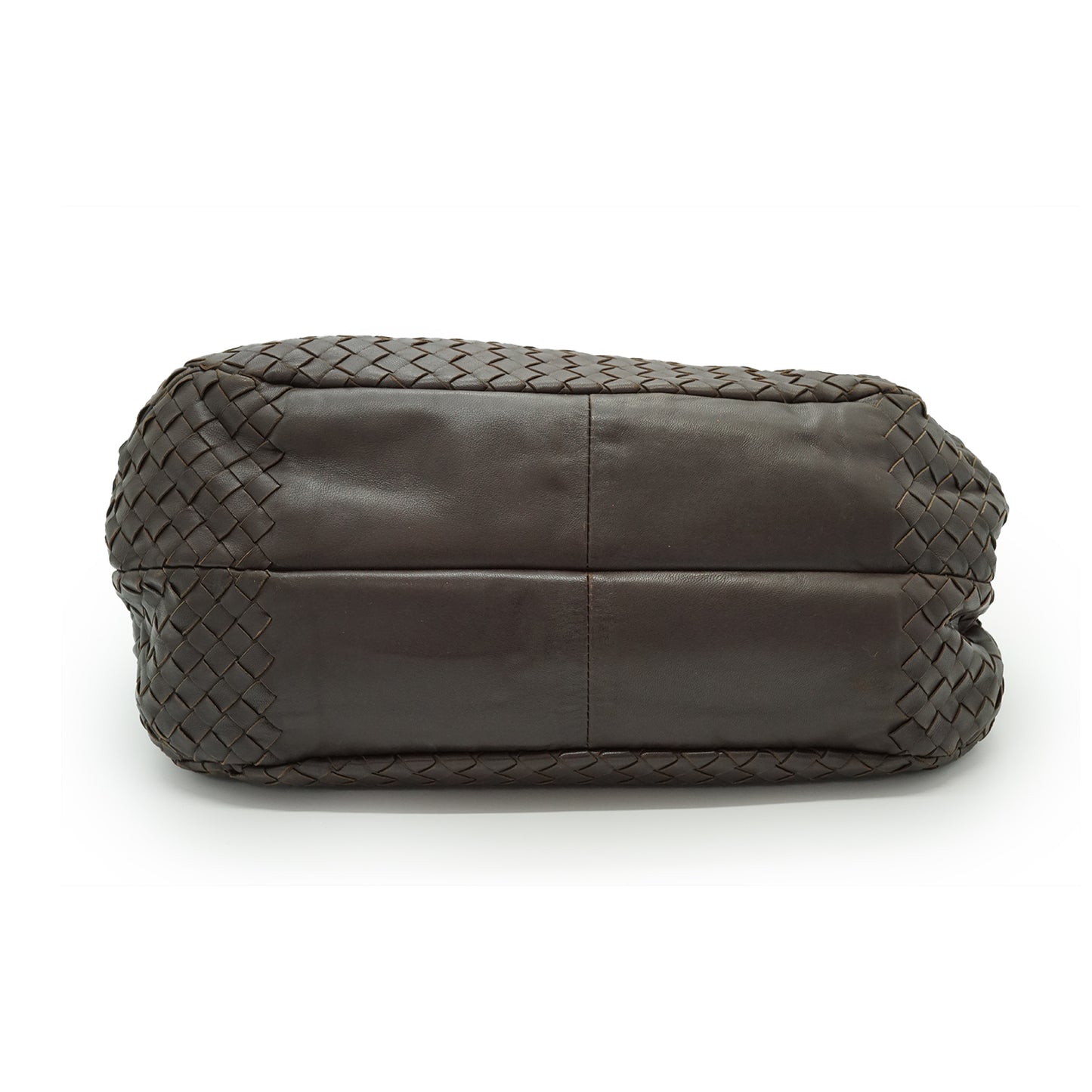 Intrecciato Woven Nappa Campana Medium Ebano Aged Metal