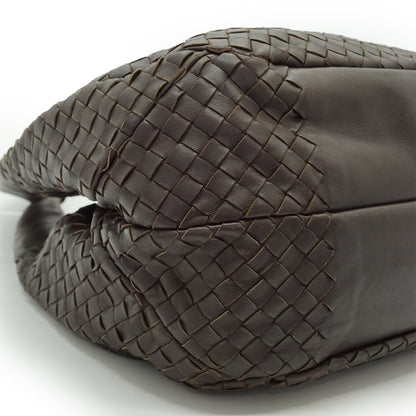 Intrecciato Woven Nappa Campana Medium Ebano Aged Metal