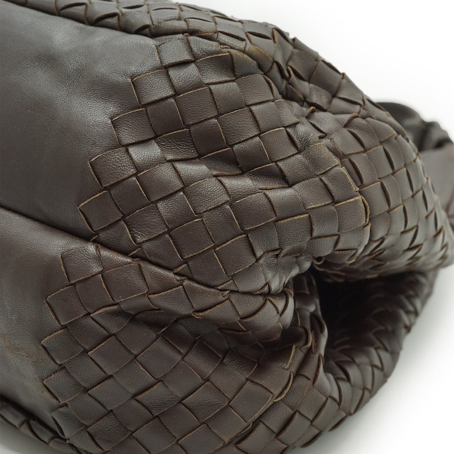 Intrecciato Woven Nappa Campana Medium Ebano Aged Metal