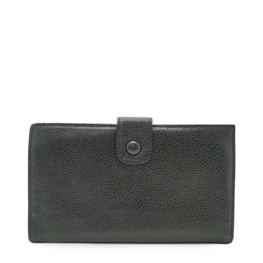 CC Caviar Skin Bifold Long Wallet