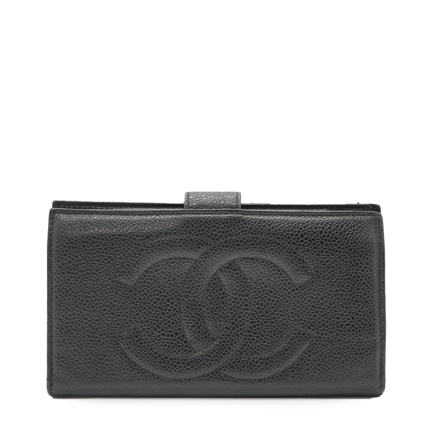 CC Caviar Skin Bifold Long Wallet