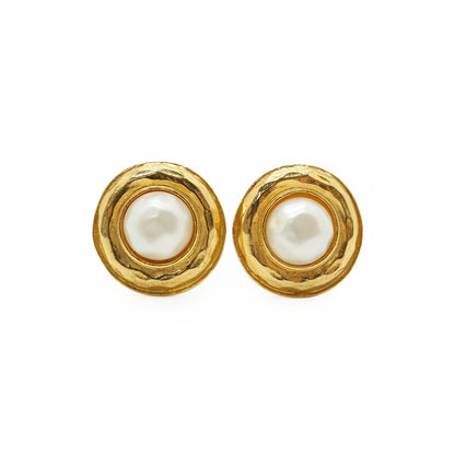 Faux Pearl Round Clip-on Earrings GP