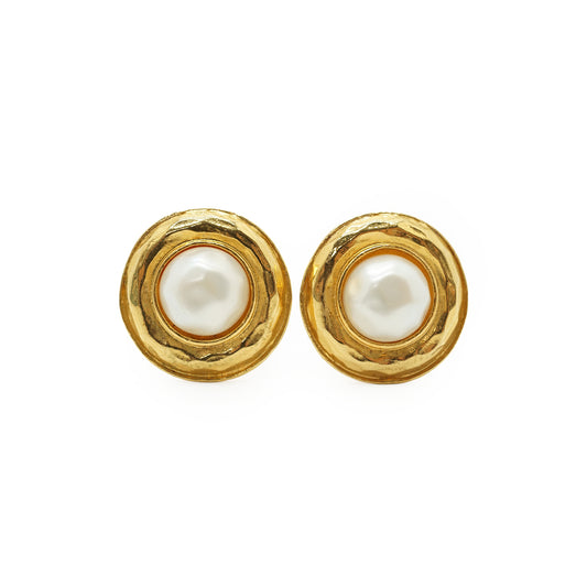 Faux Pearl Round Clip-on Earrings GP