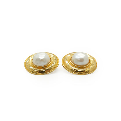 Faux Pearl Round Clip-on Earrings GP