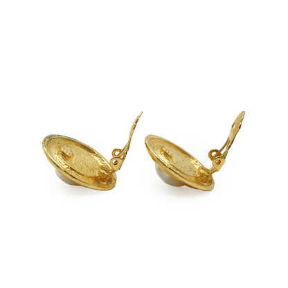 Faux Pearl Round Clip-on Earrings GP