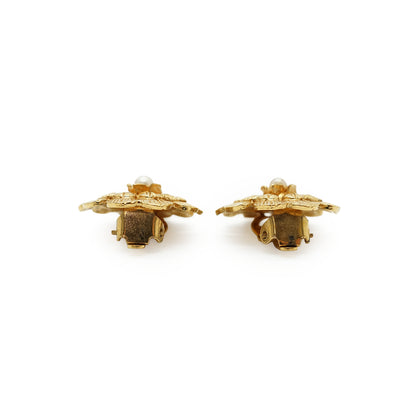 Camellia Pearl Clip-on Earrings GP