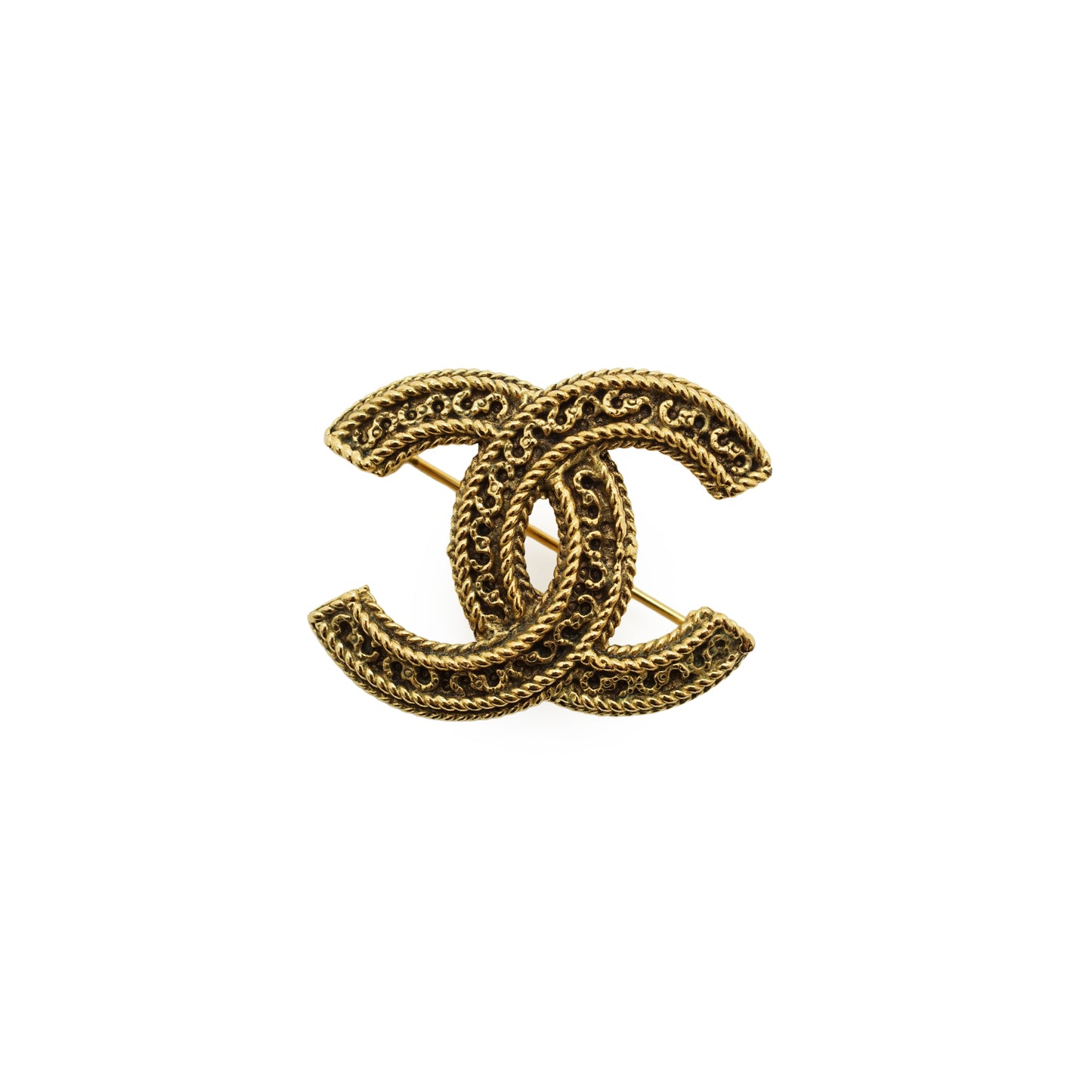 Vintage CC Filigree Rope Brooch Small