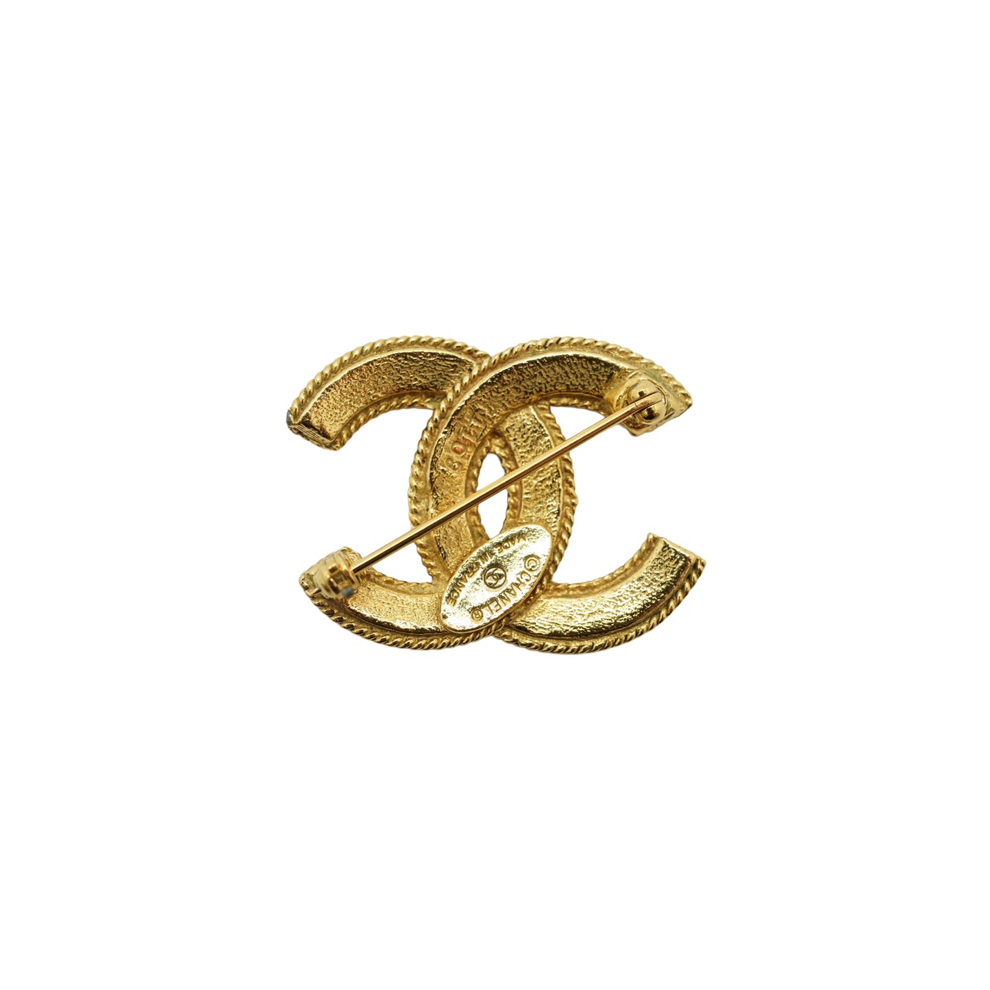 Vintage CC Filigree Rope Brooch Small
