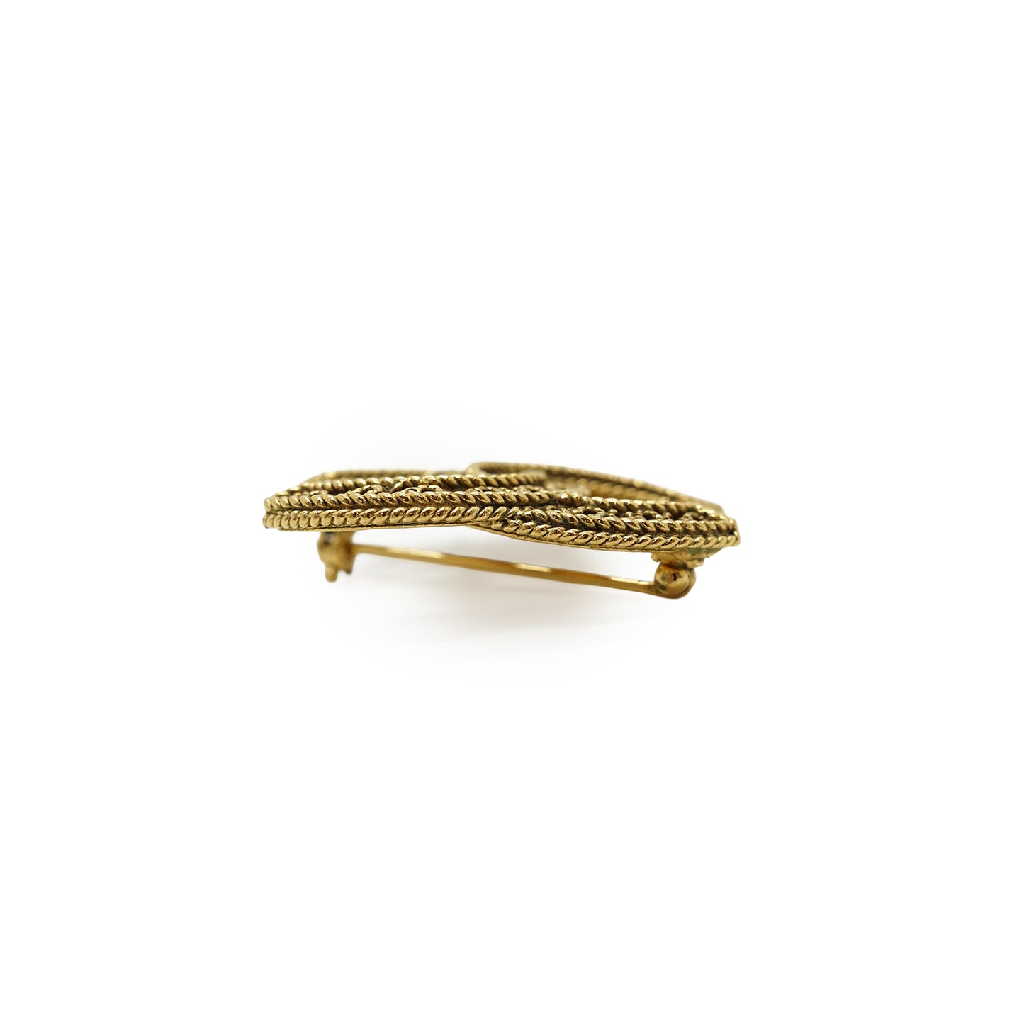 Vintage CC Filigree Rope Brooch Small