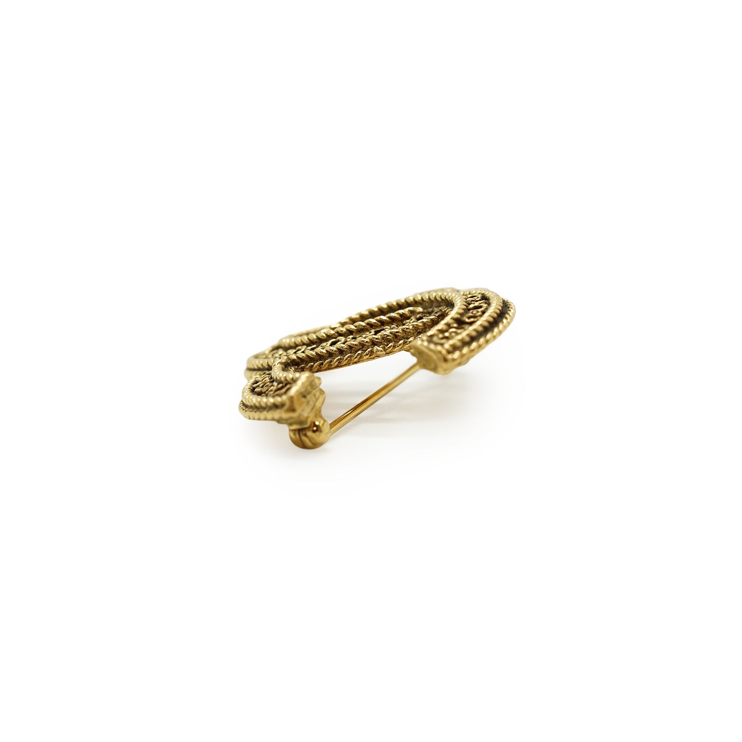 Vintage CC Filigree Rope Brooch Small