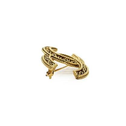 Vintage CC Filigree Rope Brooch Small