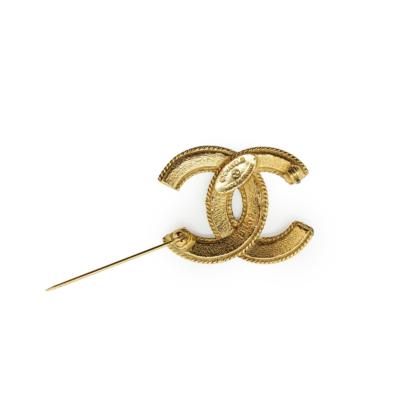 Vintage CC Filigree Rope Brooch Small