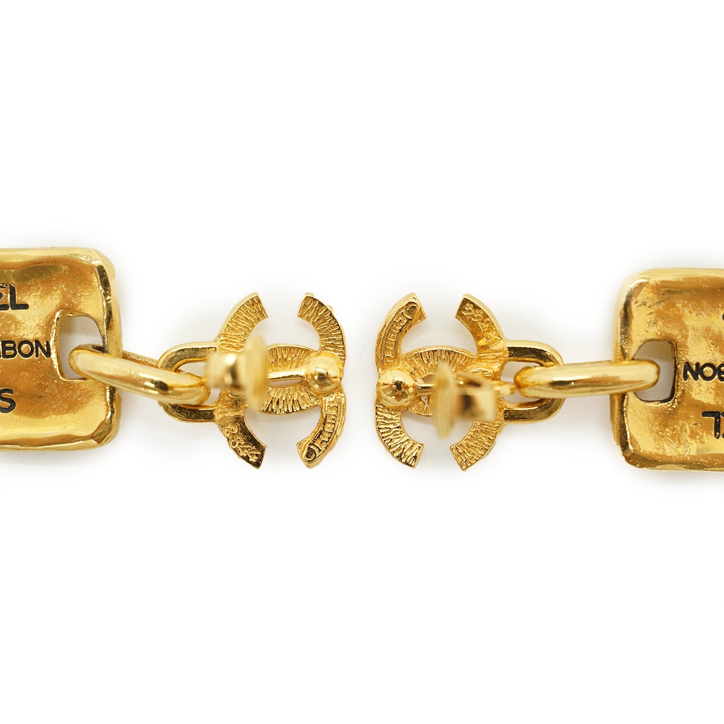 CC 31 Rue Cambon Plate Drop Clip-on Earrings