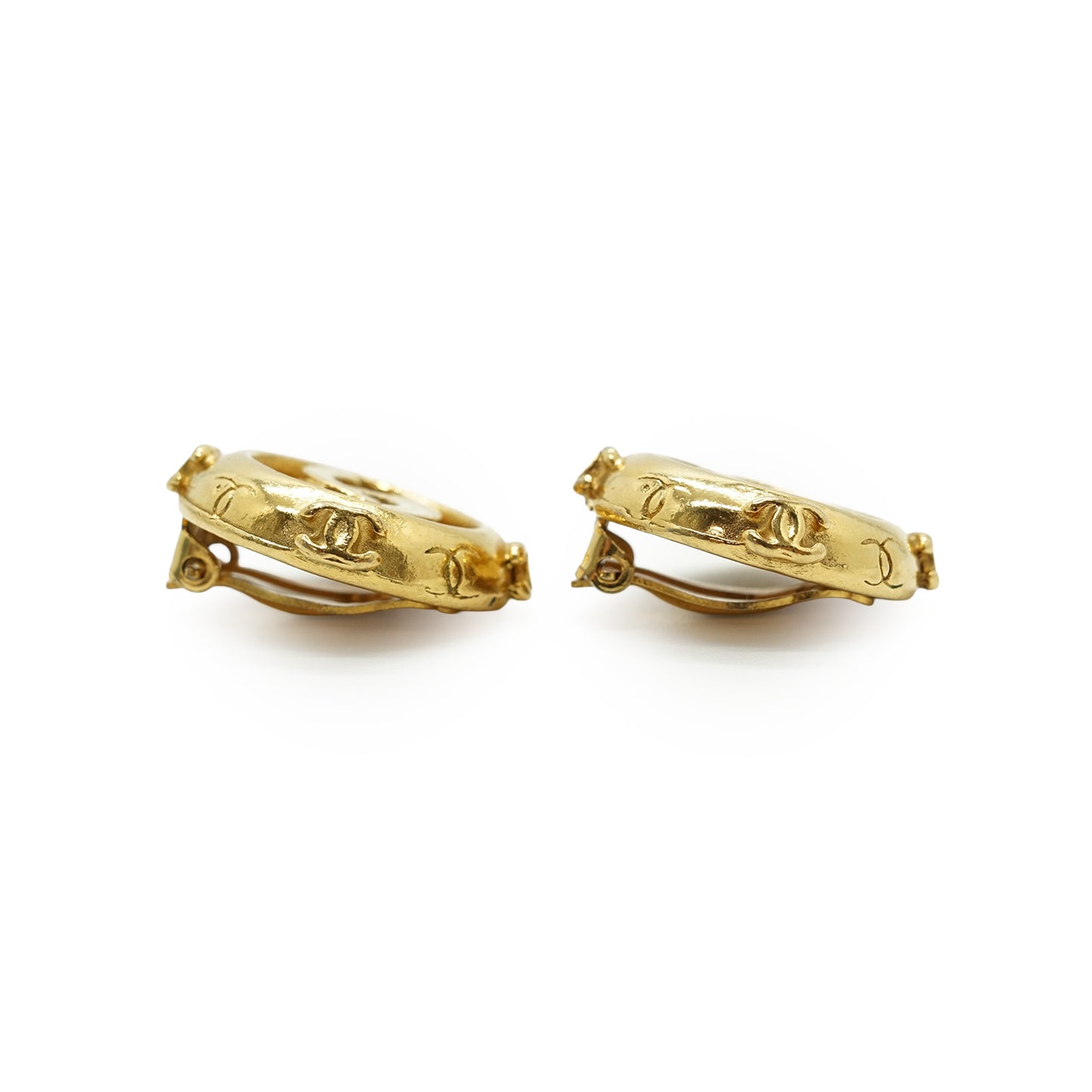 Vintage Multiple CC Round Clip-on Earrings GP