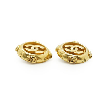 Vintage Multiple CC Round Clip-on Earrings GP