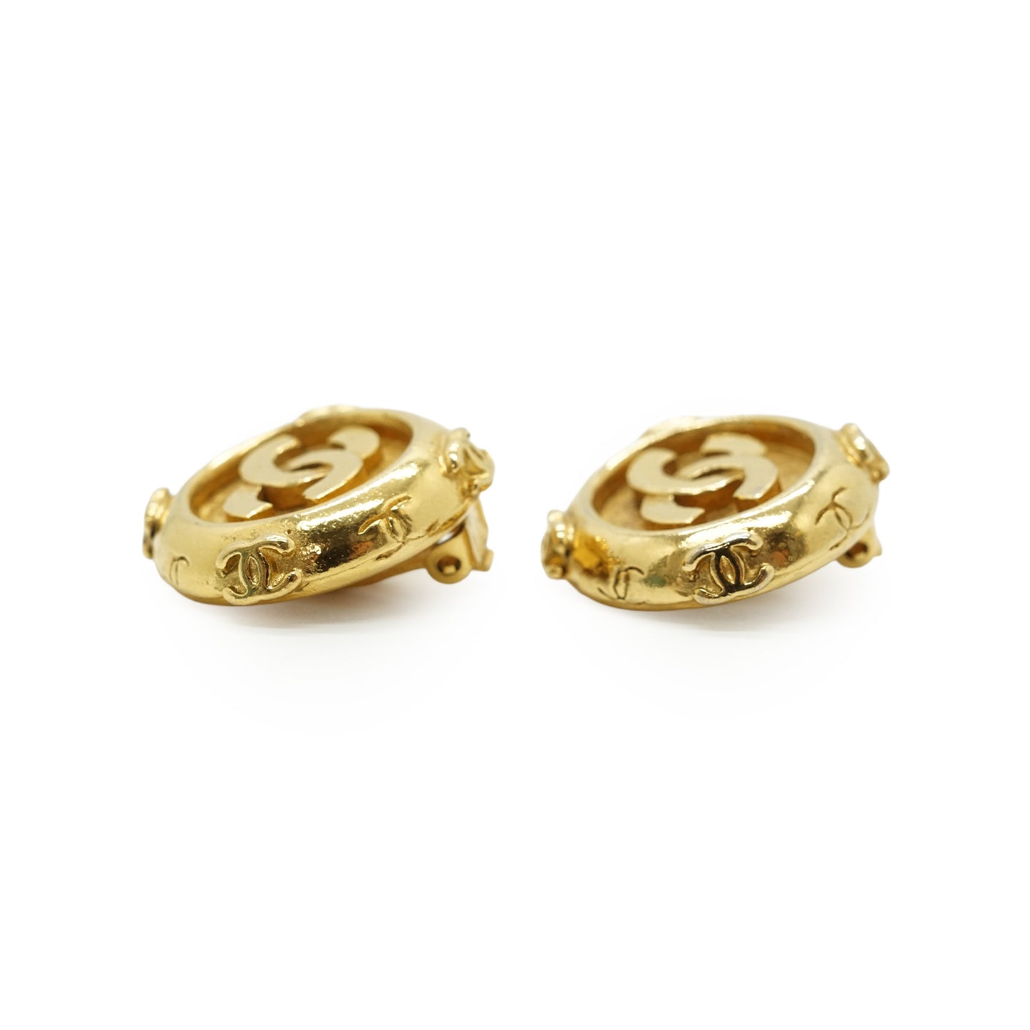 Vintage Multiple CC Round Clip-on Earrings GP