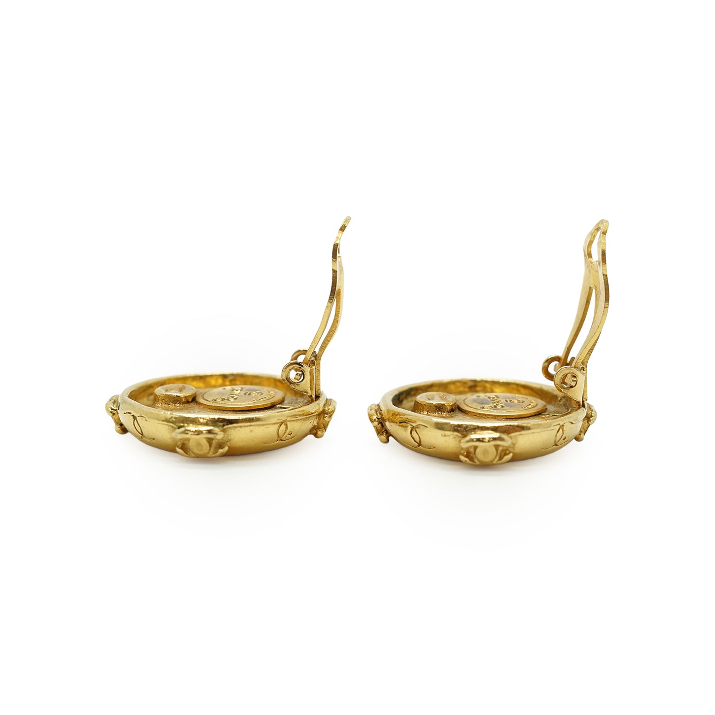 Vintage Multiple CC Round Clip-on Earrings GP