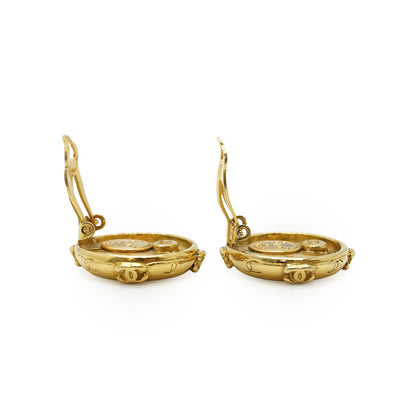 Vintage Multiple CC Round Clip-on Earrings GP