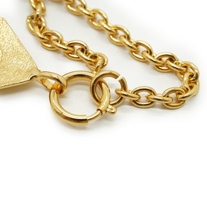 Vintage CC Diamond-shaped Pendant Necklace GP