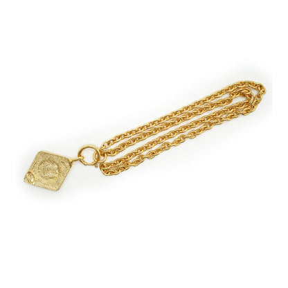 Vintage CC Diamond-shaped Pendant Necklace GP