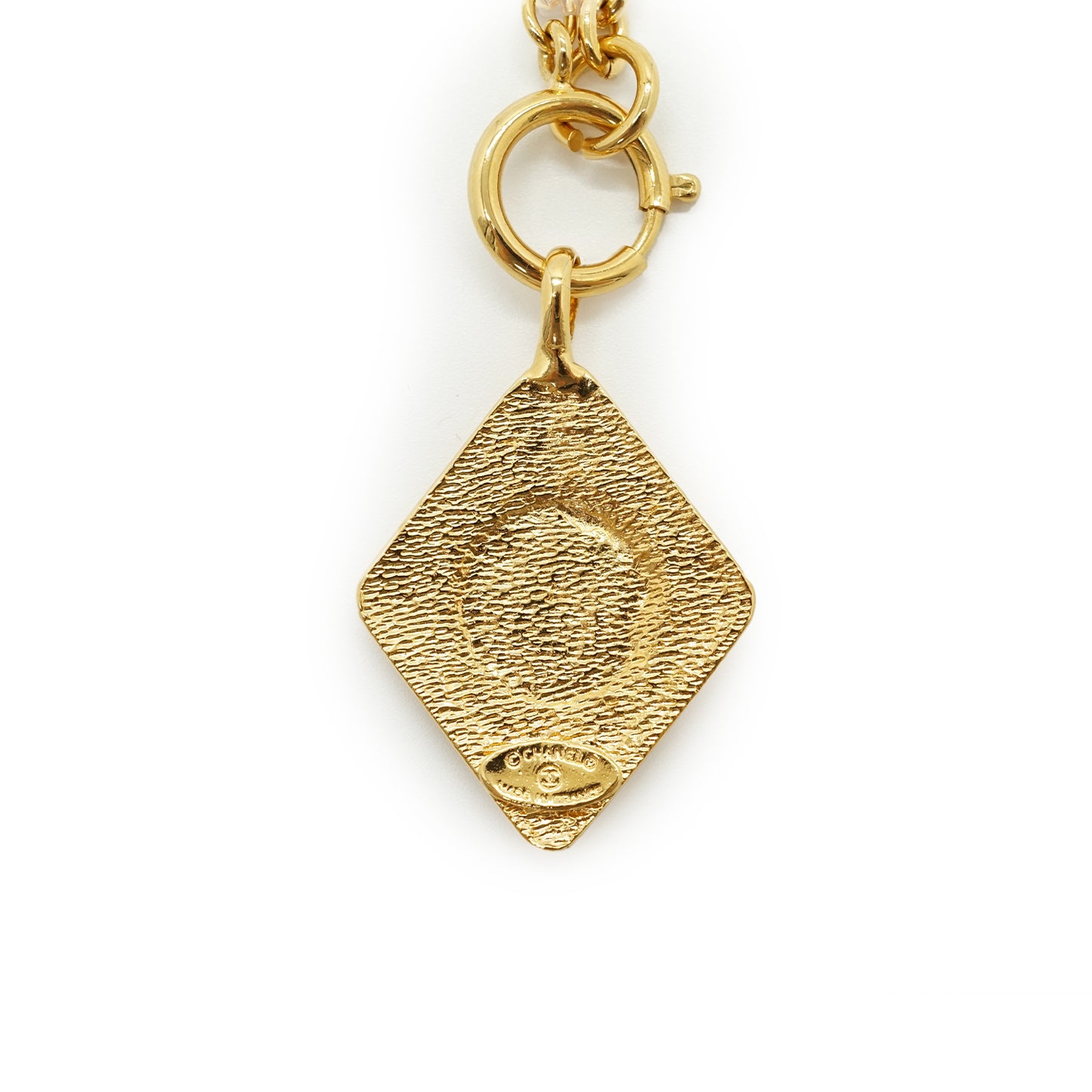 Vintage CC Diamond-shaped Pendant Necklace GP