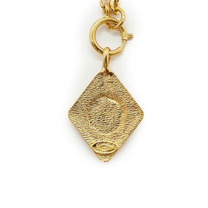 Vintage CC Diamond-shaped Pendant Necklace GP