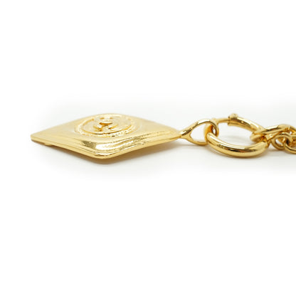 Vintage CC Diamond-shaped Pendant Necklace GP
