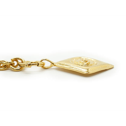 Vintage CC Diamond-shaped Pendant Necklace GP