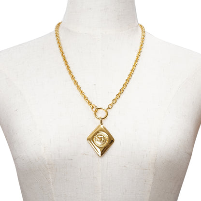 Vintage CC Diamond-shaped Pendant Necklace GP