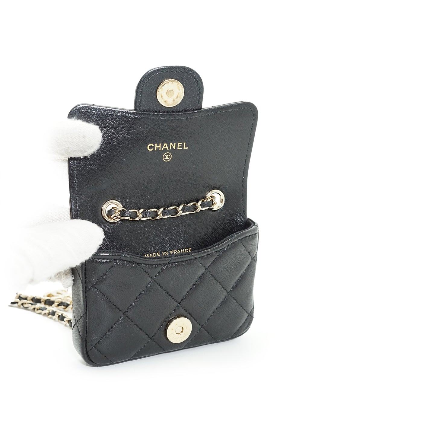 Lambskin Matelasse Ribbon Mini Chain Convertible Shoulder Bag