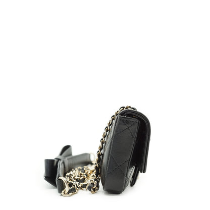 Lambskin Matelasse Ribbon Mini Chain Convertible Shoulder Bag