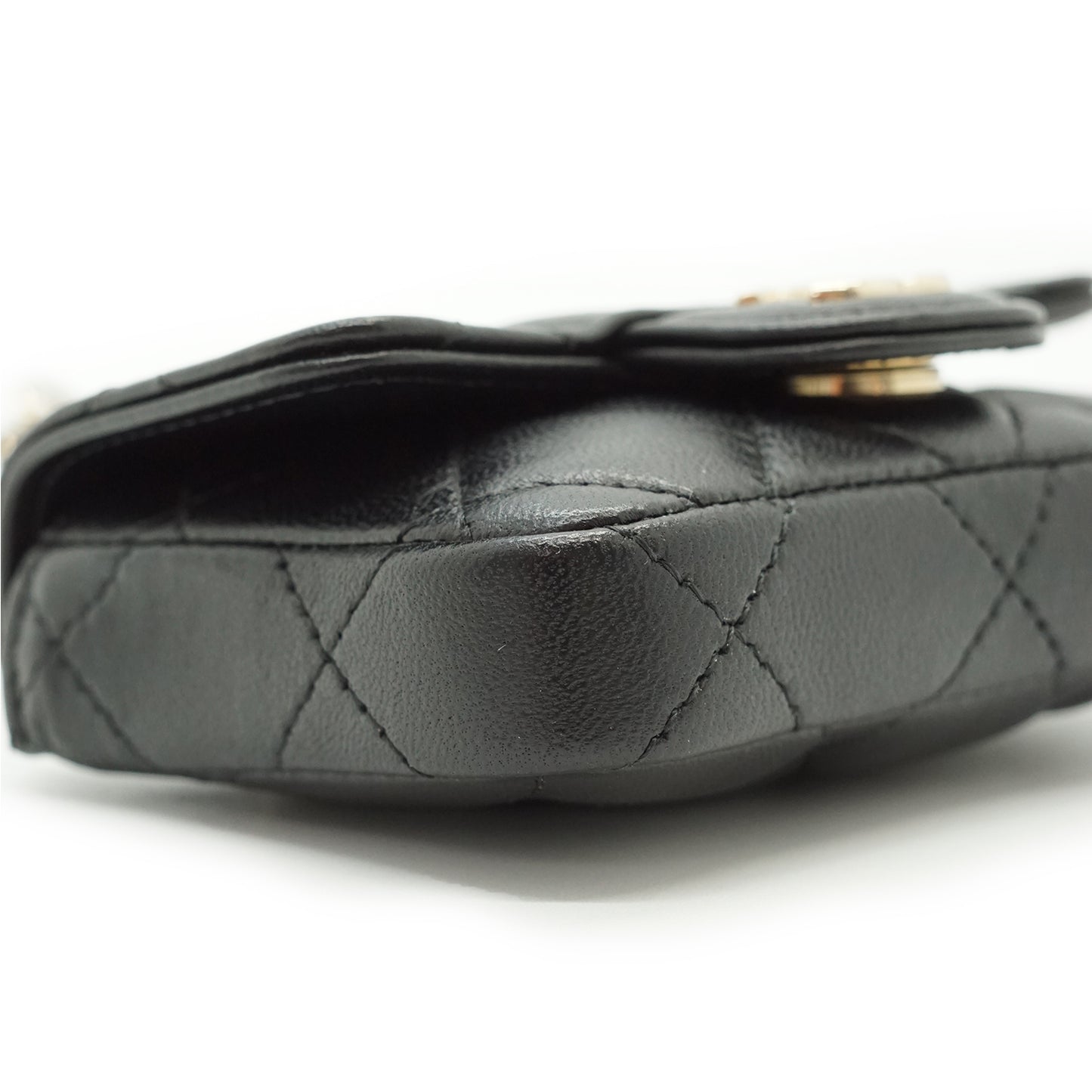 Lambskin Matelasse Ribbon Mini Chain Convertible Shoulder Bag