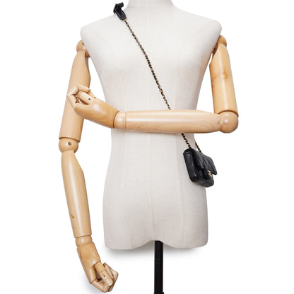 Lambskin Matelasse Ribbon Mini Chain Convertible Shoulder Bag