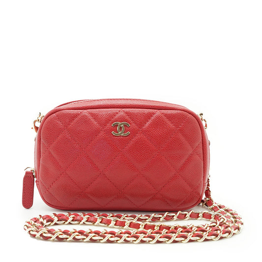CC Caviar Quilted Mini Chain Crossbody Bag