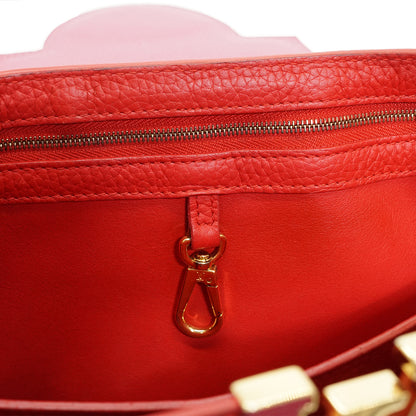 Capucines MM Taurillon Leather Tricolor Rubis Magnolia Violine