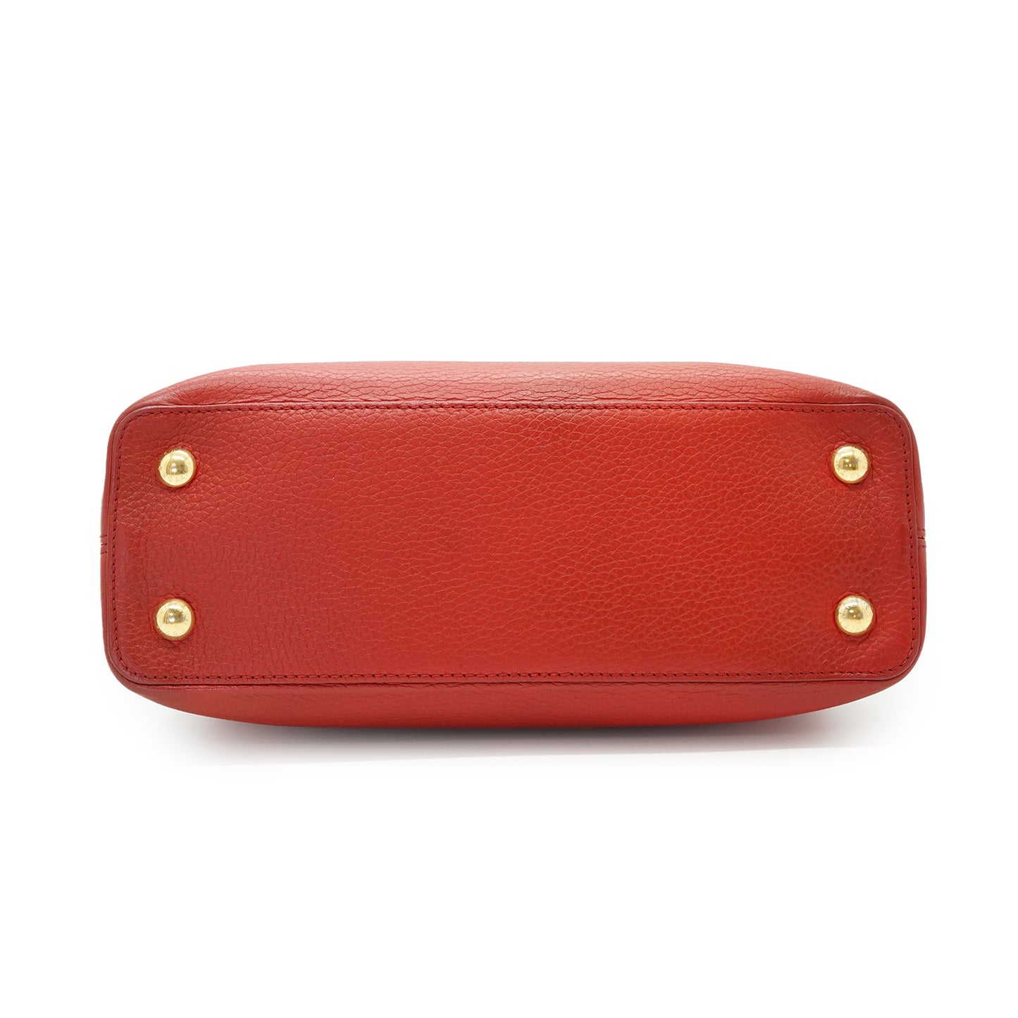 Capucines MM Taurillon Leather Tricolor Rubis Magnolia Violine