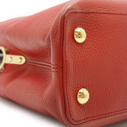 Capucines MM Taurillon Leather Tricolor Rubis Magnolia Violine