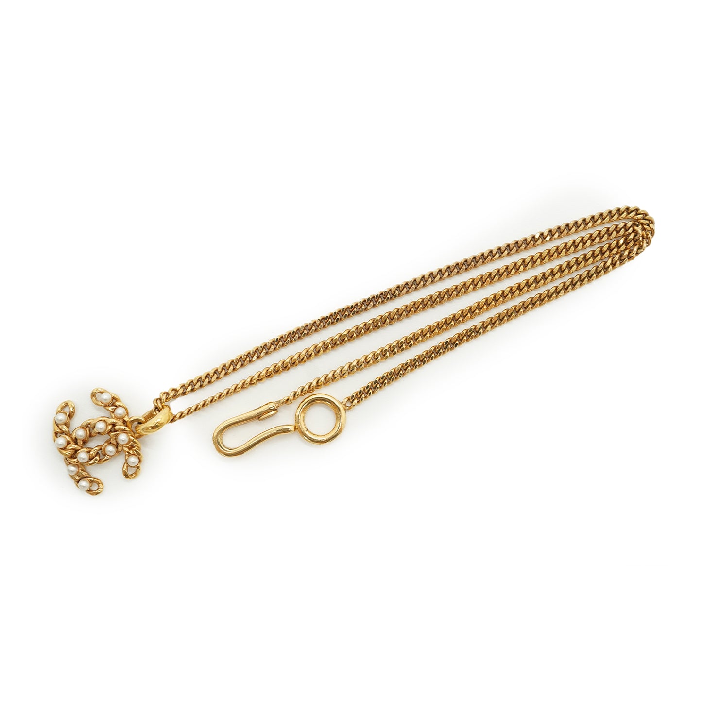 CC Faux Pearl Pendant Necklace