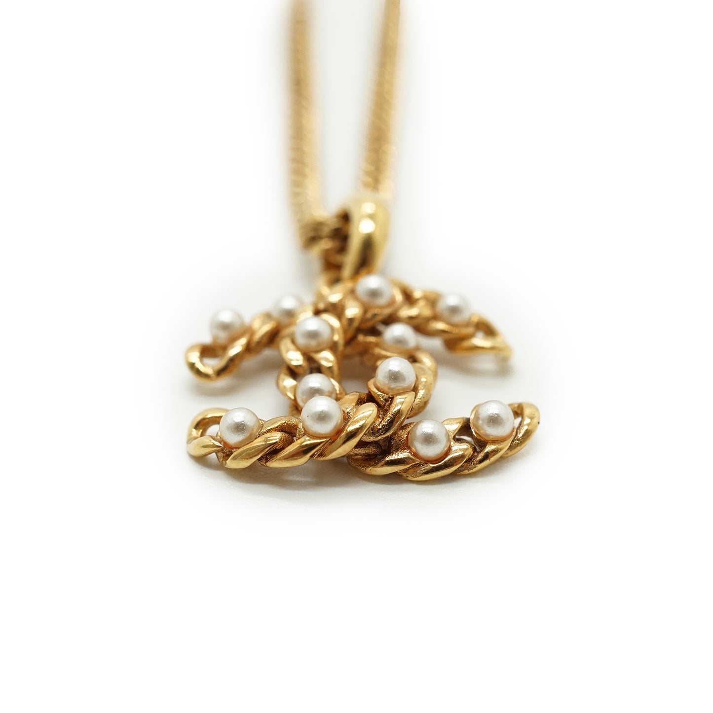CC Faux Pearl Pendant Necklace