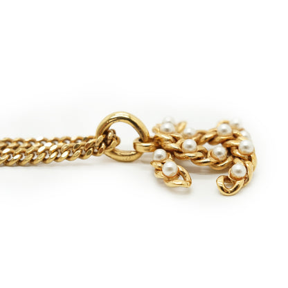 CC Faux Pearl Pendant Necklace